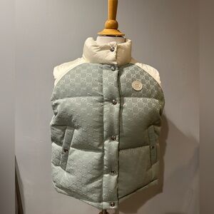 💯%Authentic! Brand New! Gucci GG COTTON CANVAS PADDED VEST/Panelled Padded Gilet